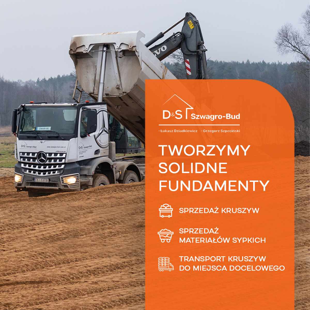 TWORZYMY SOLIDNE FUNDAMENTY – Sprzedaż i dostawa kruszyw